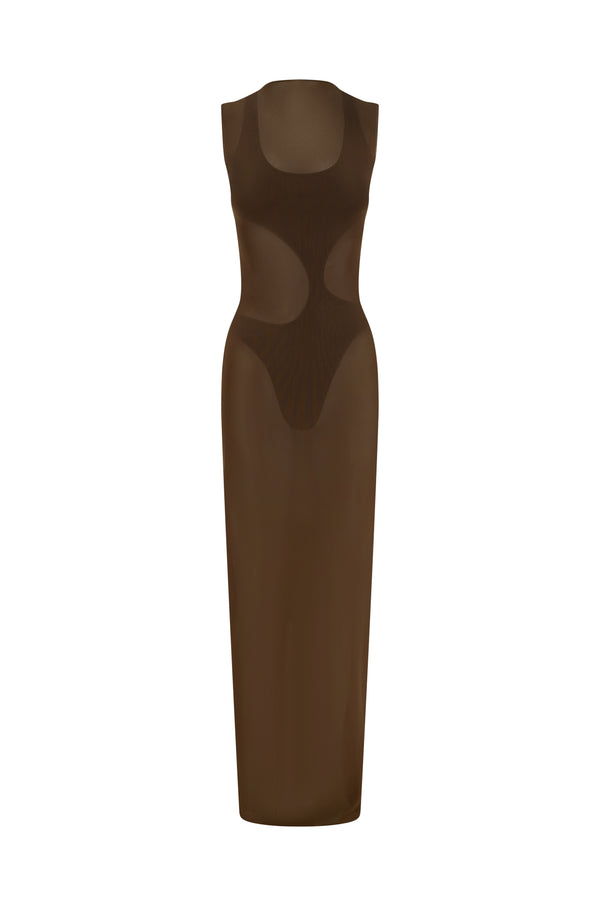 Mesh Dress Mocha
