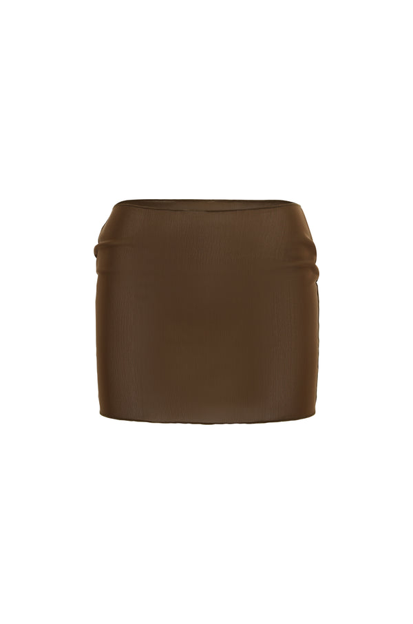 Mesh Skirt Mini Mocha