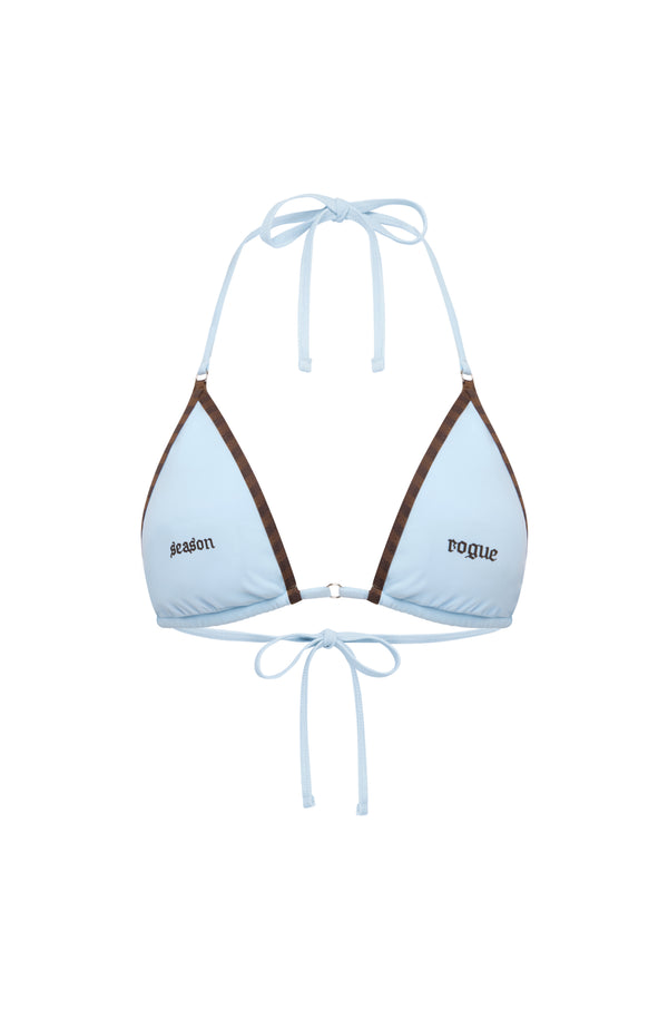 Gingham Bikini Top Baby Blue
