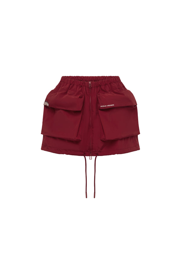 Season Cargo Skirt Cherry