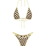 Checkered bikini set on a white background
