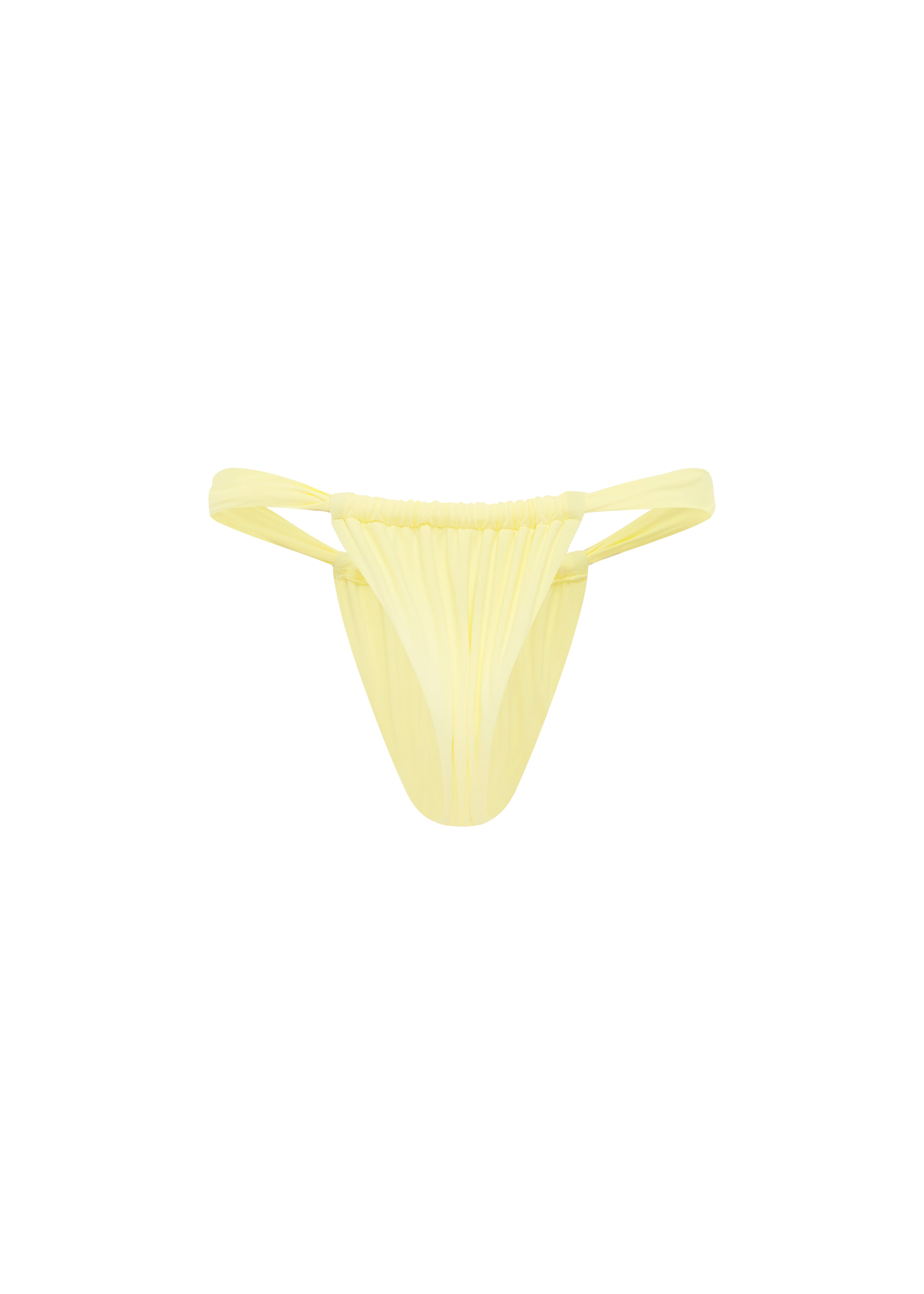 Yellow bikini bottom on a white background