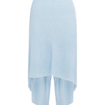 Light blue sheer midi skirt on a white background.